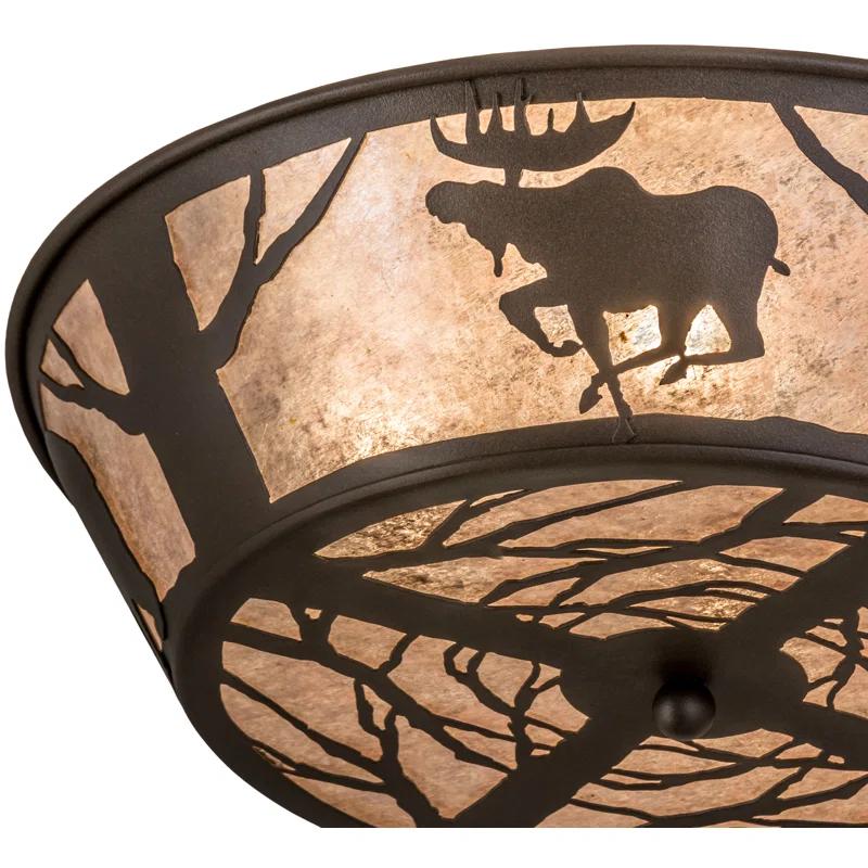 Rustic Lodge Mica Flush Mount