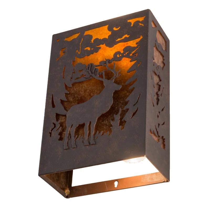 Rustic Lodge Flush Mounted Sconce