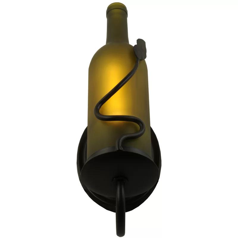 Metro Fusion 1-Light Dimmable Black Wine Bottle Wall Sconce