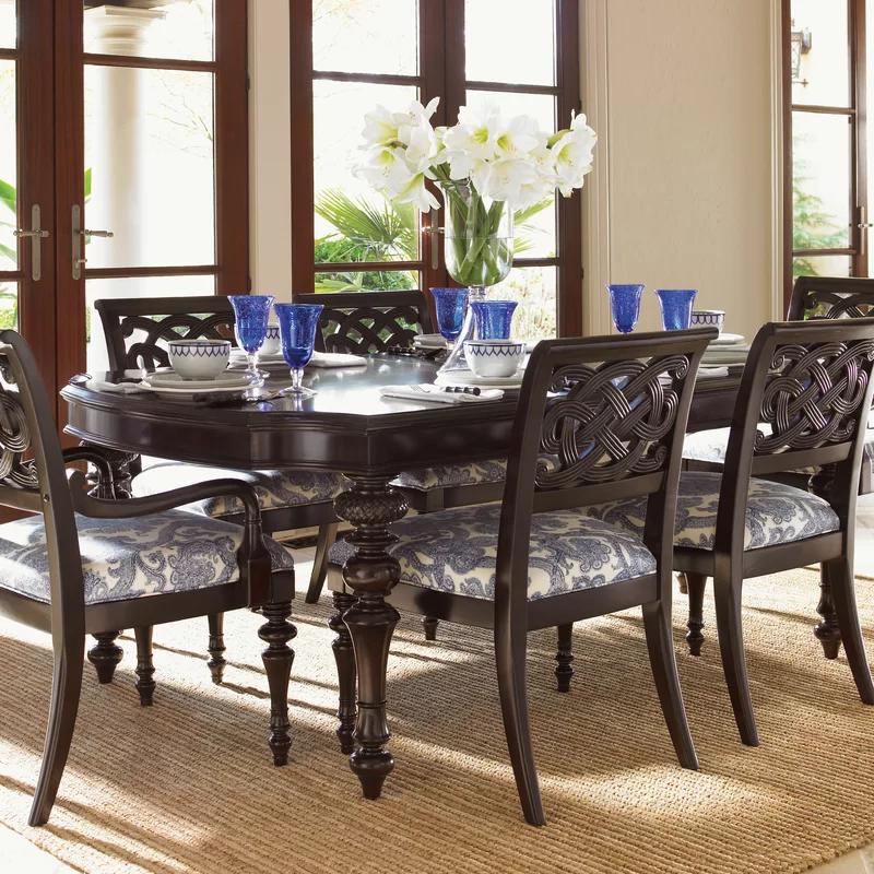 Traditional Kahala Extendable Dining Table in Rich Kona Finish