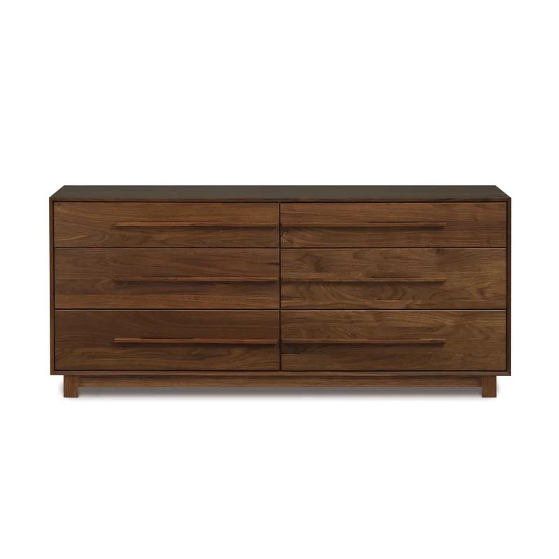 Sloane Natural Walnut 6-Drawer Double Dresser with Soft Close