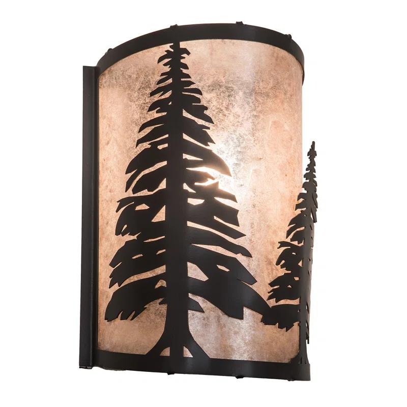 Rustic Lodge Bronze Flush Mounted Sconce