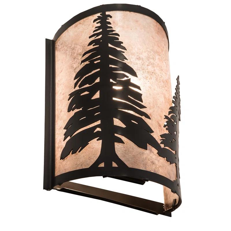 Rustic Lodge Bronze Flush Mounted Sconce