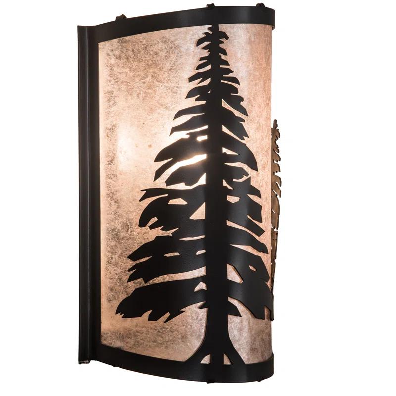 Rustic Lodge Bronze Flush Mounted Sconce