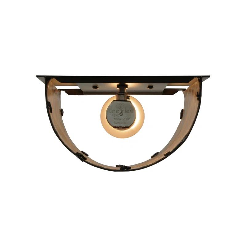 Rustic Lodge Bronze Flush Mounted Sconce
