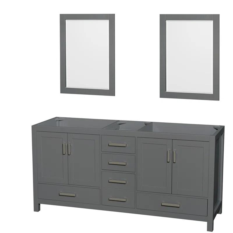 Wyndham Collection Sheffield 79" Freestanding Double Vanity Base Only