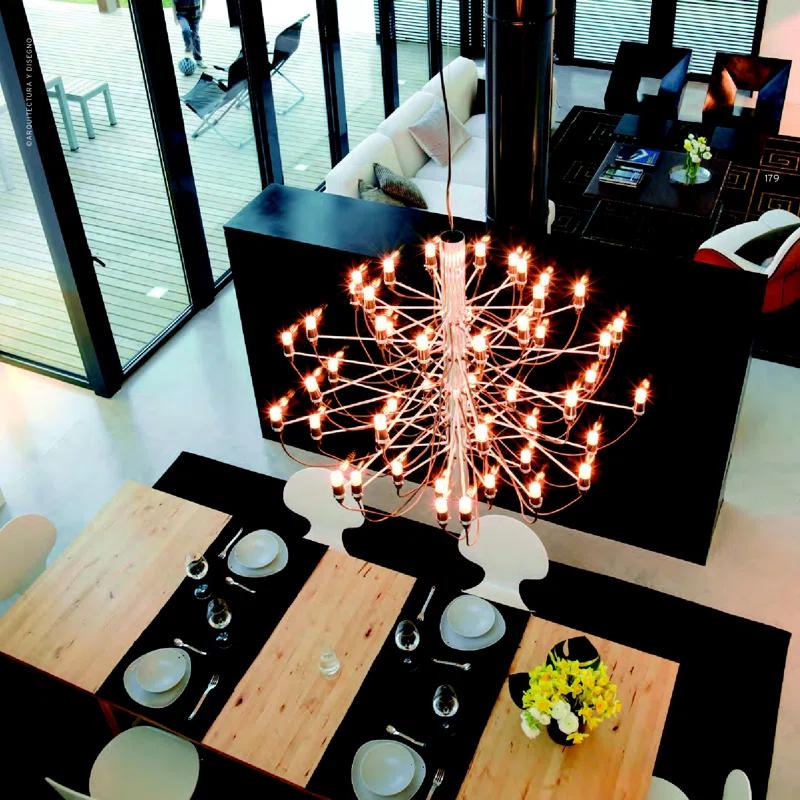 Sarfatti 2097 Contemporary Chrome 50-Light Chandelier