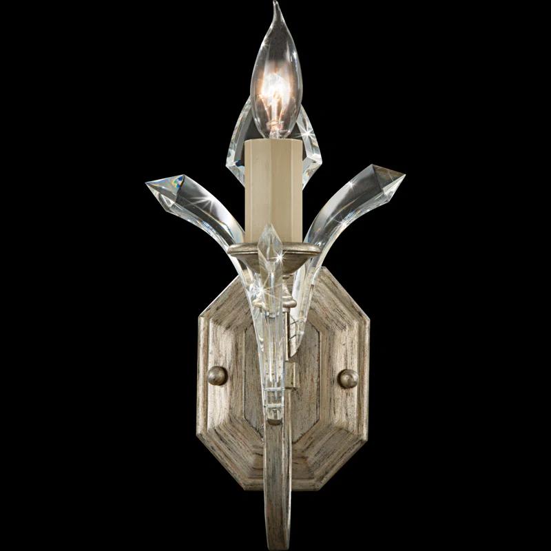 Beveled Arcs Dimmable Sconce in Muted Silver Leaf 13"