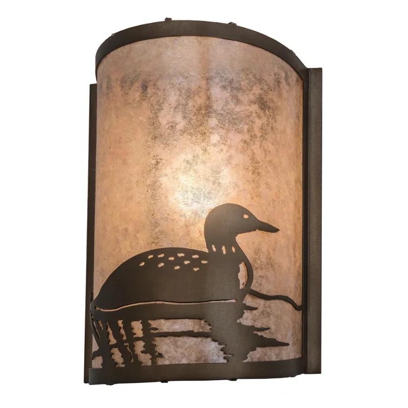 Rustic Lodge Copper Flush Mounted Sconce