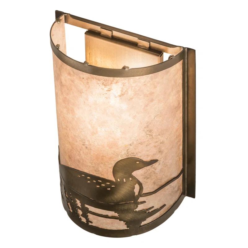 Rustic Lodge Copper Flush Mounted Sconce