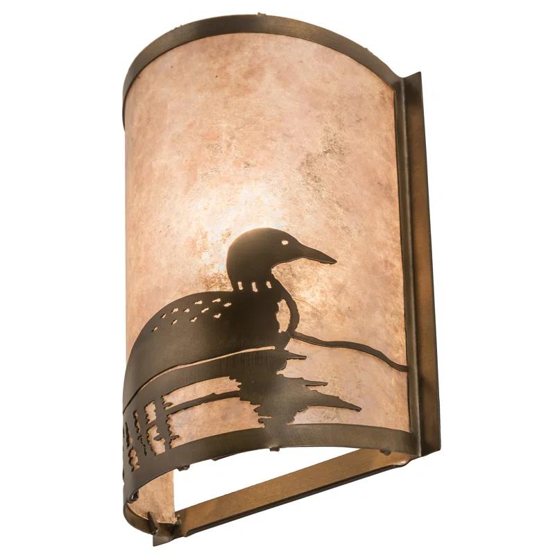 Rustic Lodge Copper Flush Mounted Sconce