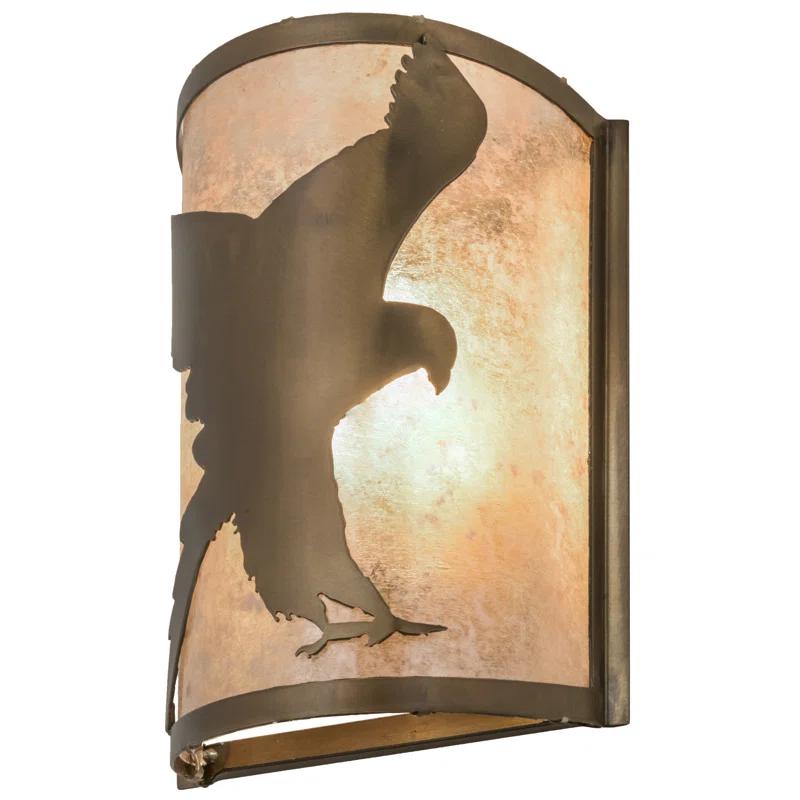 Meyda Lighting Rustic Lodge Copper Flush Mounted Sconce