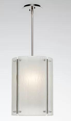 Matte Black Textured Glass Drum Pendant with Energy Star LED