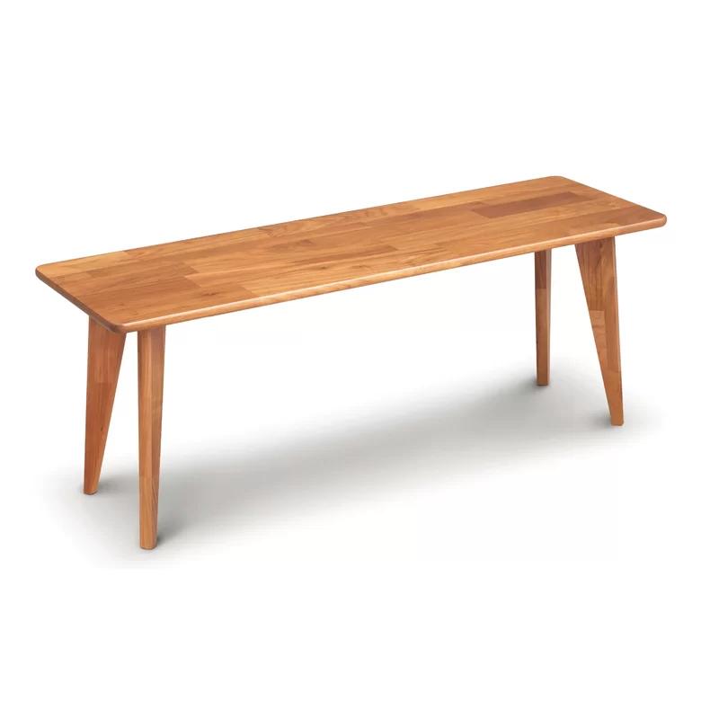 Essentials Mid-Century Modern Natural Cherry Solid Wood Bench