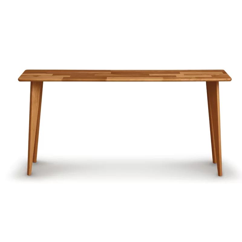 Essentials 60'' Natural Cherry Solid Wood Console Table with Metal Legs