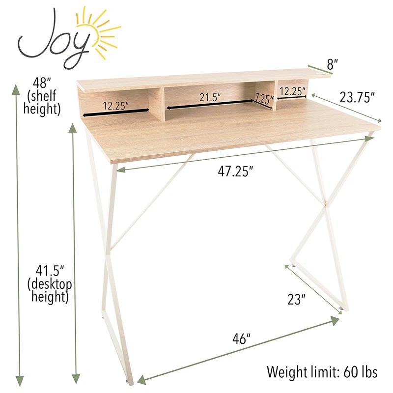 Stand Steady Solid Wood Top Metal Base Standing Desk