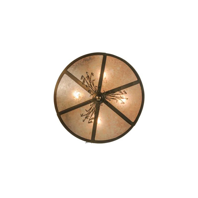 Antique Copper 26" Glass Pendant Light with Deer Design