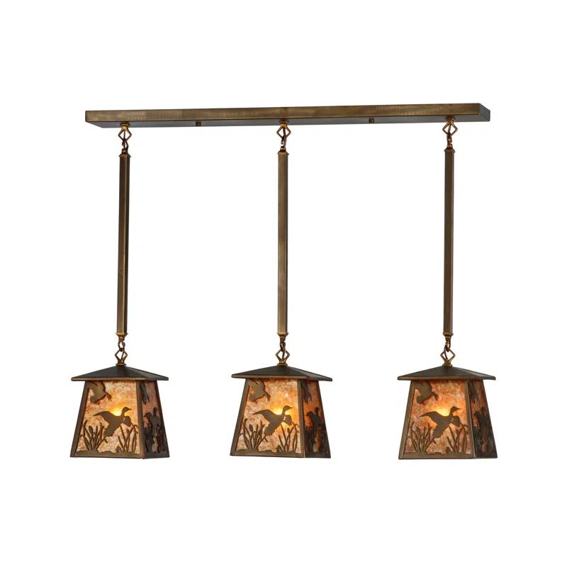 Rustic Lodge 3 - Light Antique Copper Kitchen Island Pendant