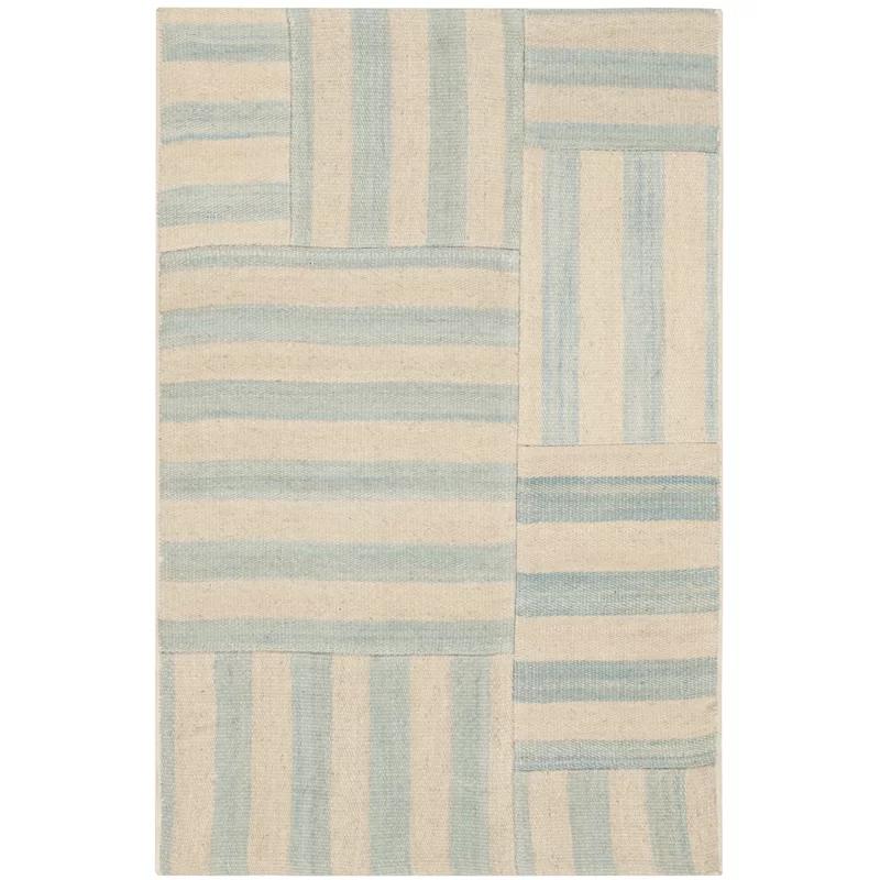 Sky Multi-Color Wool Flat Woven Rectangular Accent Rug