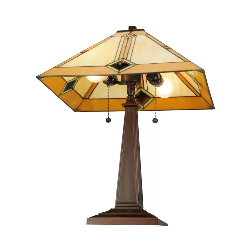 Mahogany Bronze 22" Diamond Mission 2-Light Table Lamp