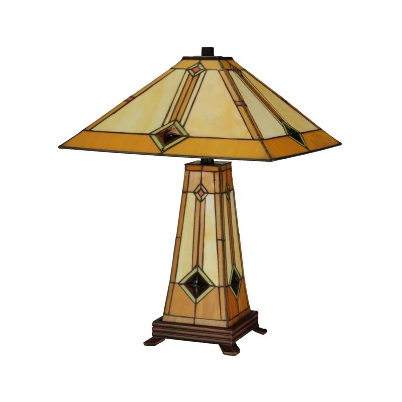 Meyda Lighting Diamond Mission Glass Table Lamp