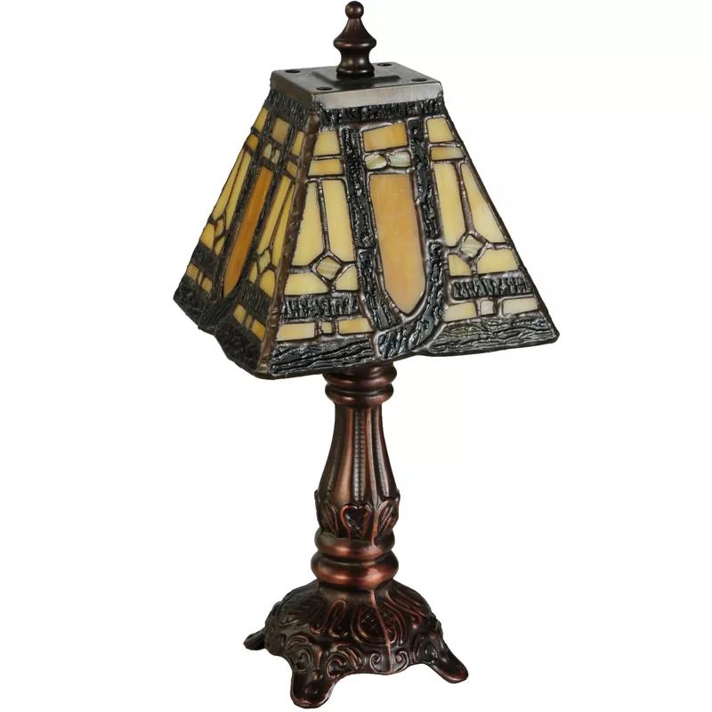 Sierra Prairie 1-Light Mission Style Stained Glass & Bronze Lamp