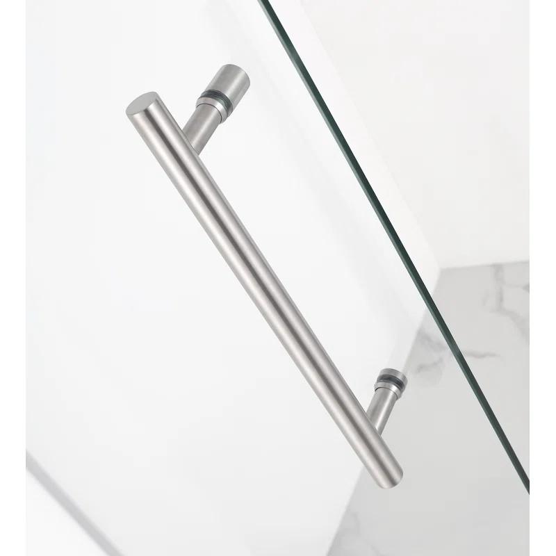 Nautis 72" H Hinged Frameless Shower Door
