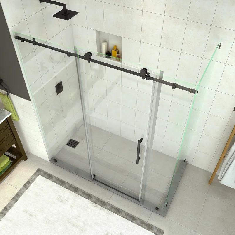 Aston Coraline 68" - 72" W x 33.875" D x 76" H Frameless Sliding Shower Enclosure SEN984EZ-ORB-72-10