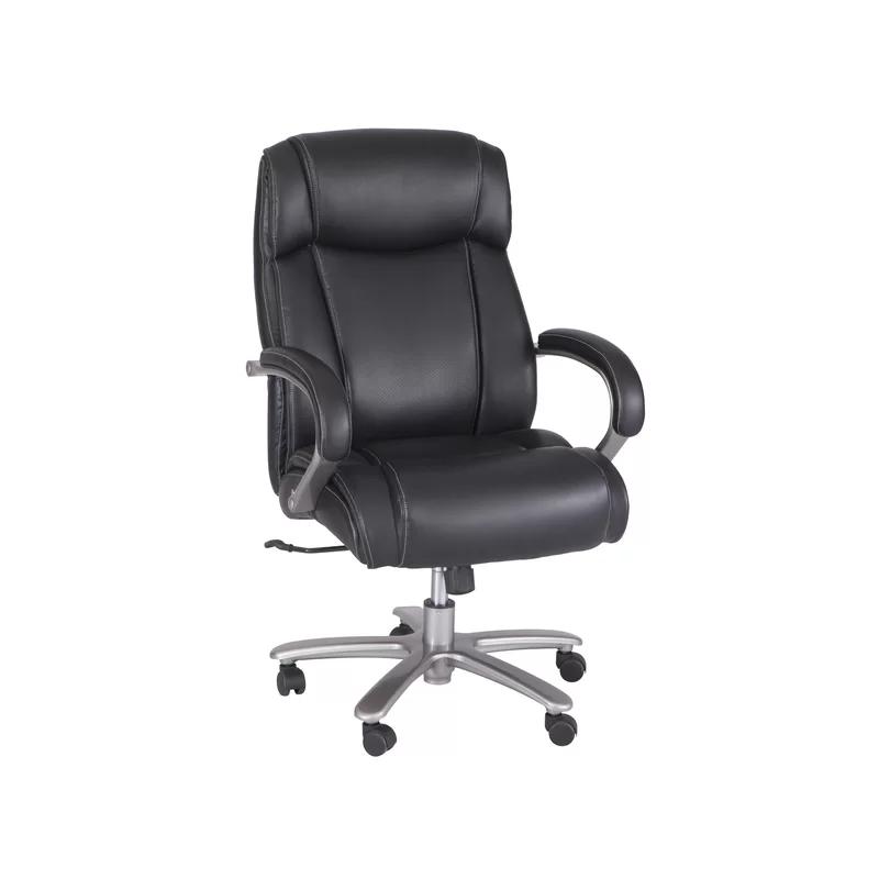 Executive High-Back Swivel Chair in Black Bonded Leather