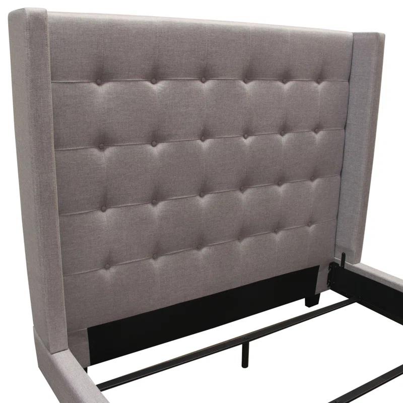 Madison Ave Upholstered Wingback Bed