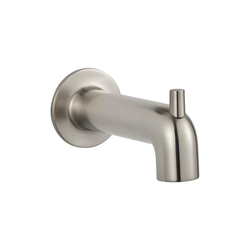 Sleek Studio S Wall-Mounted Tub Spout with Diverter in Brushed Nickel