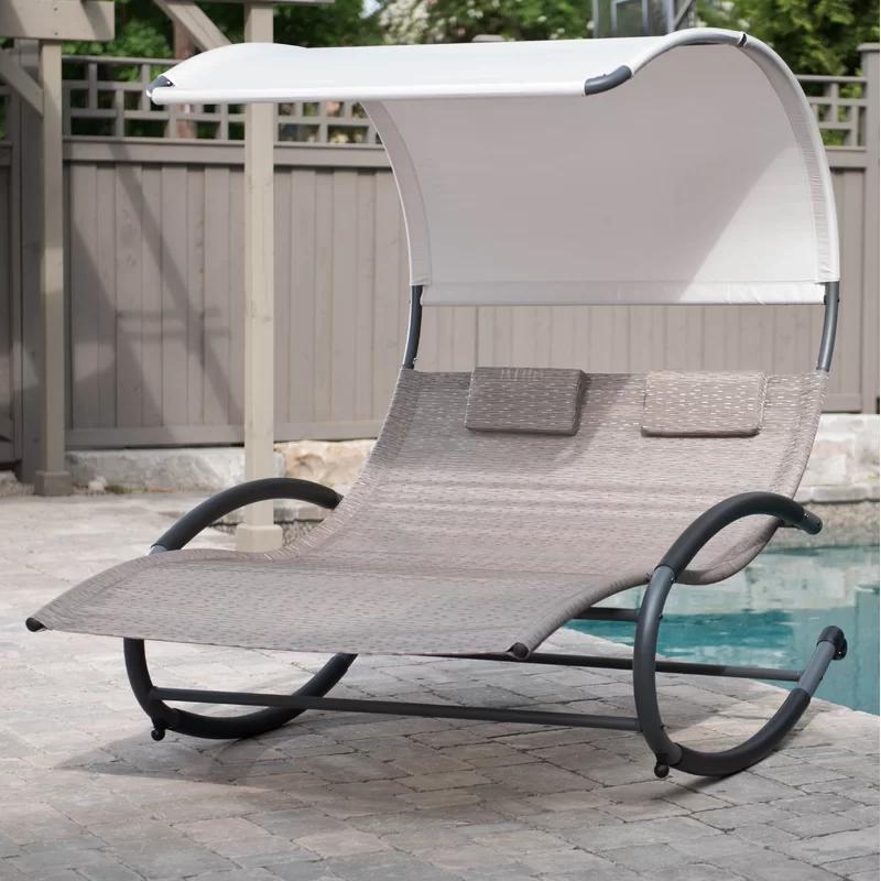 Sienna Steel Dual Seated Outdoor Chaise Rocker