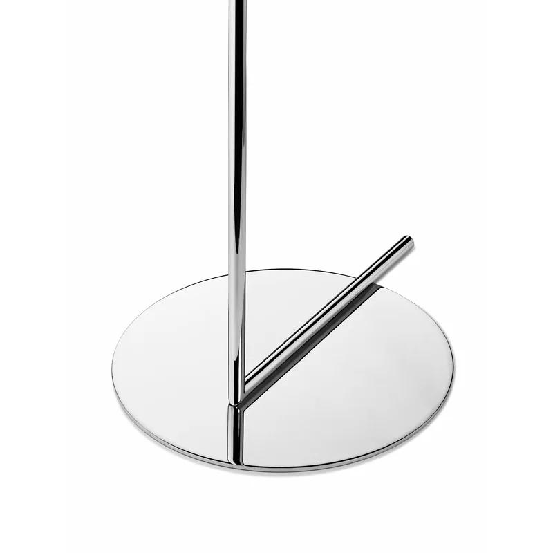 Elegance Unveiled 53" Black & Chrome Floor Lamp with Glass Globe