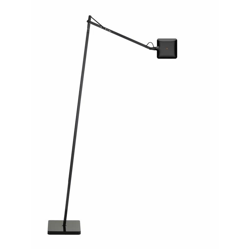 Black Adjustable LED Floor Lamp with Touch Dimmer