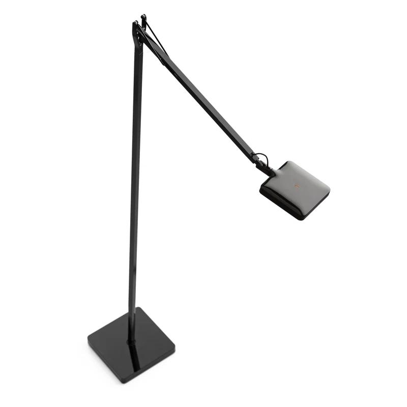 Black Adjustable LED Floor Lamp with Touch Dimmer