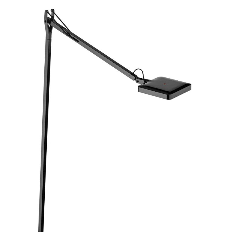 Black Adjustable LED Floor Lamp with Touch Dimmer