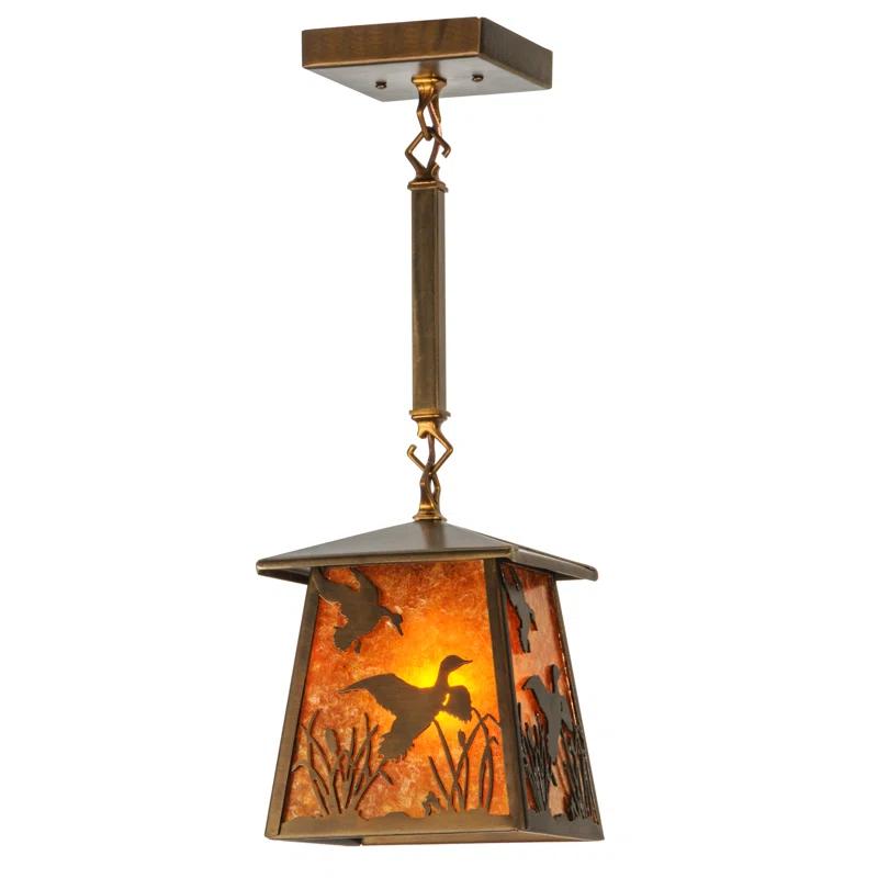 Meyda Lighting 1 - Light Antique Copper Lantern Pendant