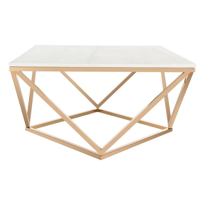 Topeka Square Marble Top Lift-Top Coffee Table with Storage