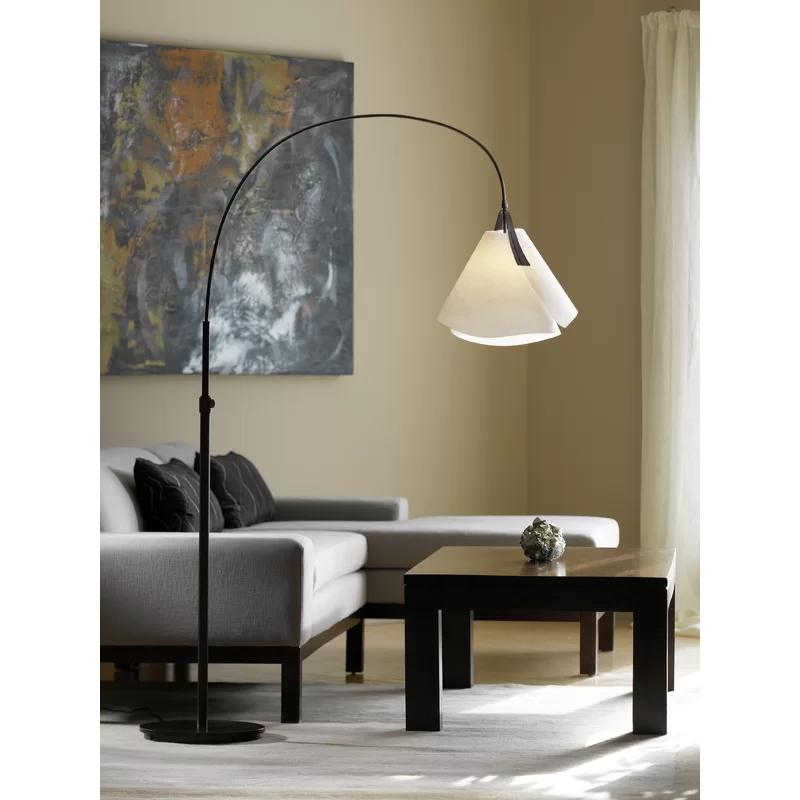 Mobius 66.3" Arc Floor Lamp in Spun Frost and Dark Smoke