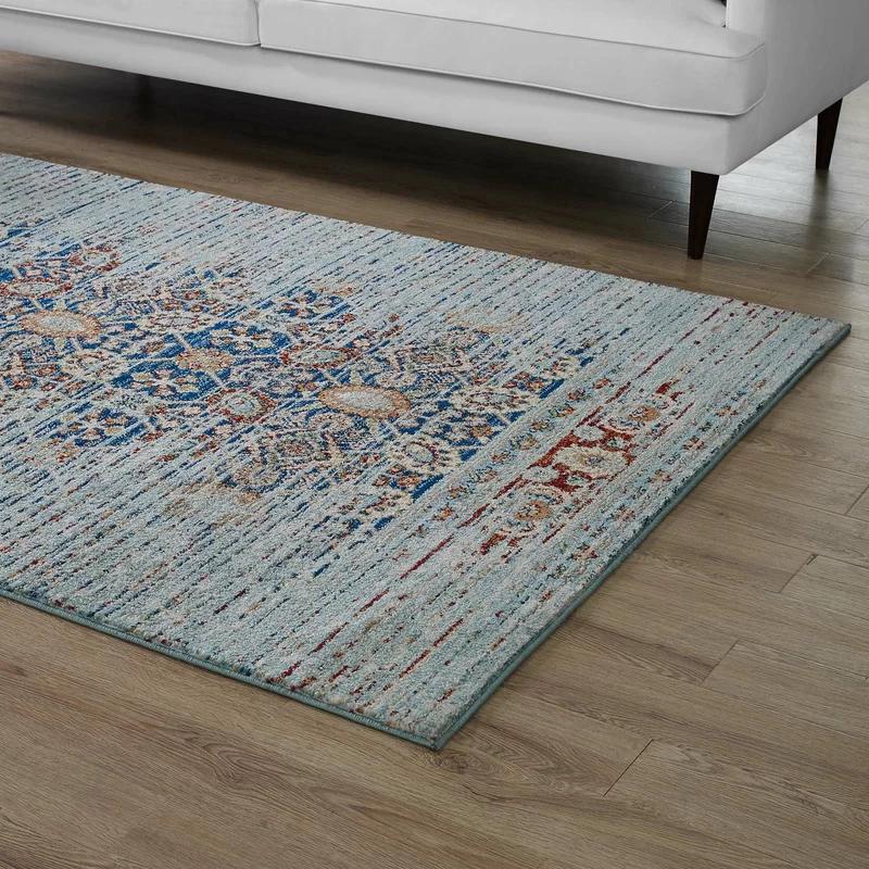 Multicolor Medallion Shag 8' x 10' Easy-Care Synthetic Area Rug