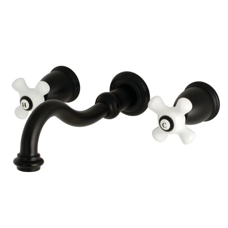 Kingston Brass Vintage Two-Handle 3-Hole Wall Mount Bathroom Faucet