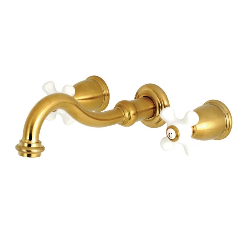 Kingston Brass Vintage Two-Handle 3-Hole Wall Mount Bathroom Faucet