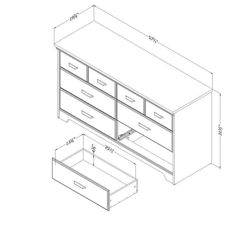 Cottage Charm Gray Maple 6-Drawer Double Dresser with Soft Close