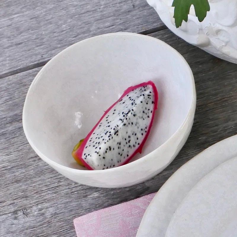 White Ceramic Transitional Soup and Cereal Bowl