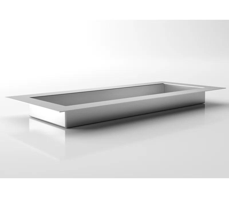 Sleek Stainless Steel Rectangle Indoor Planter Box, 32"