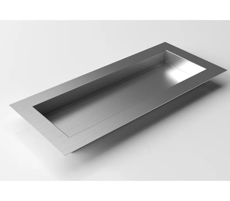 Sleek Stainless Steel Rectangle Indoor Planter Box, 32"