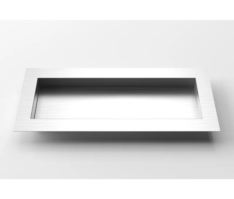 Sleek Stainless Steel Rectangle Indoor Planter Box, 32"