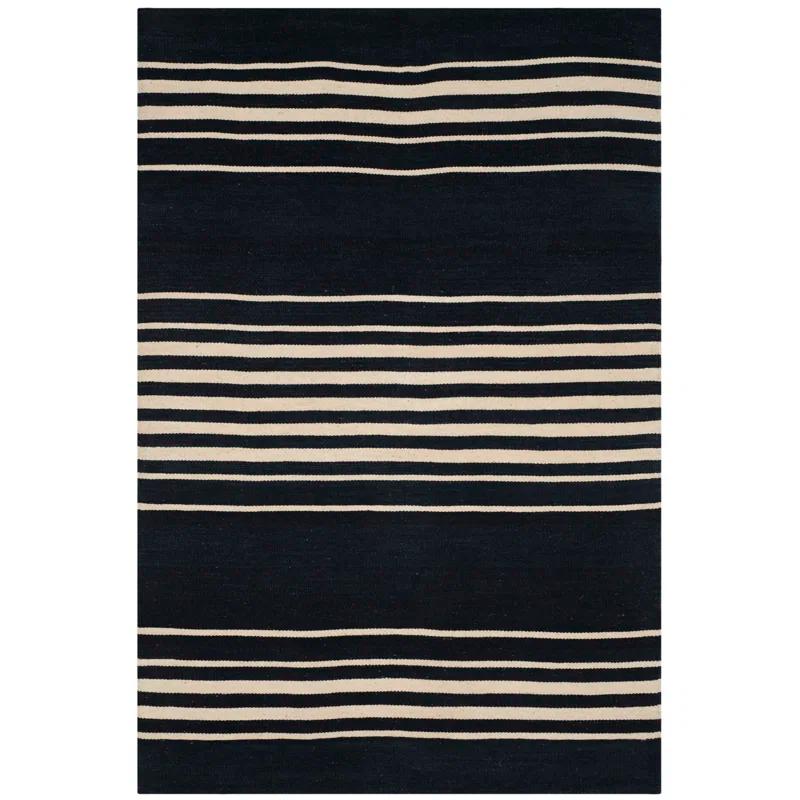 Cinder Stripe Handwoven Wool 4' x 6' Area Rug