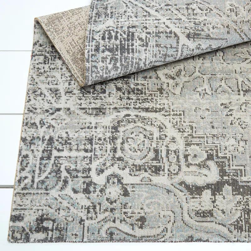 Nicole Miller Nicole Miller New York Patio Sofia Medallion Indoor/Outdoor Area Rug, Light Grey/Dark Grey