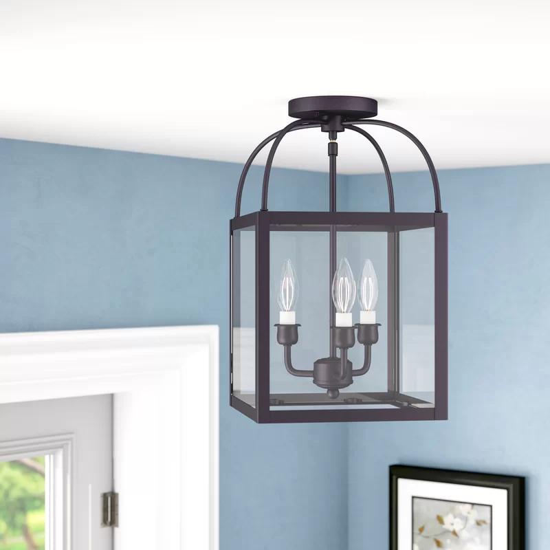 Elegant Milford Mini Pendant with Clear Glass and Bronze Finish